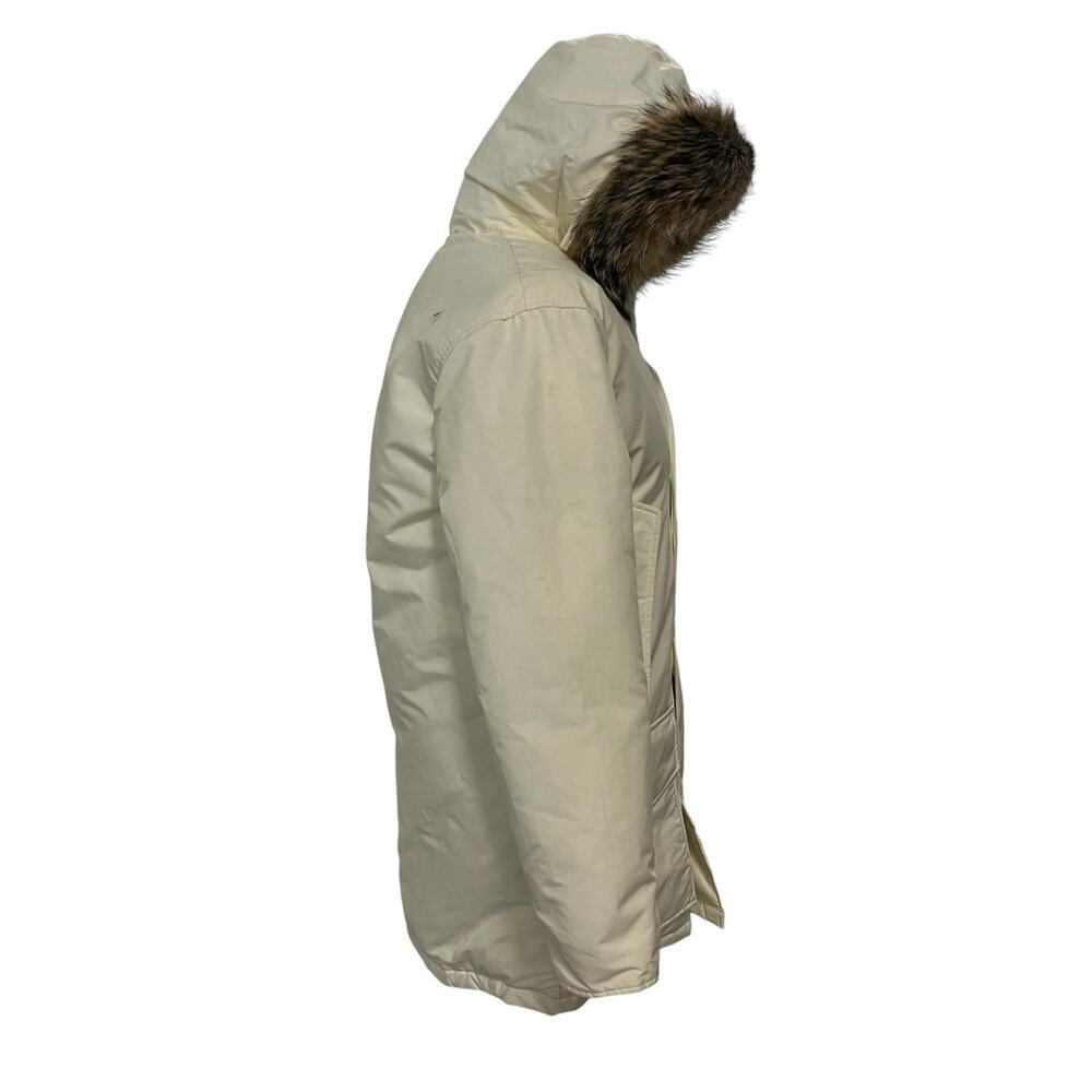 Woolrich Arctic Parka Coat Winter Jacket Vintage Designer Beige Size XS Unisex - Picture 7 of 10